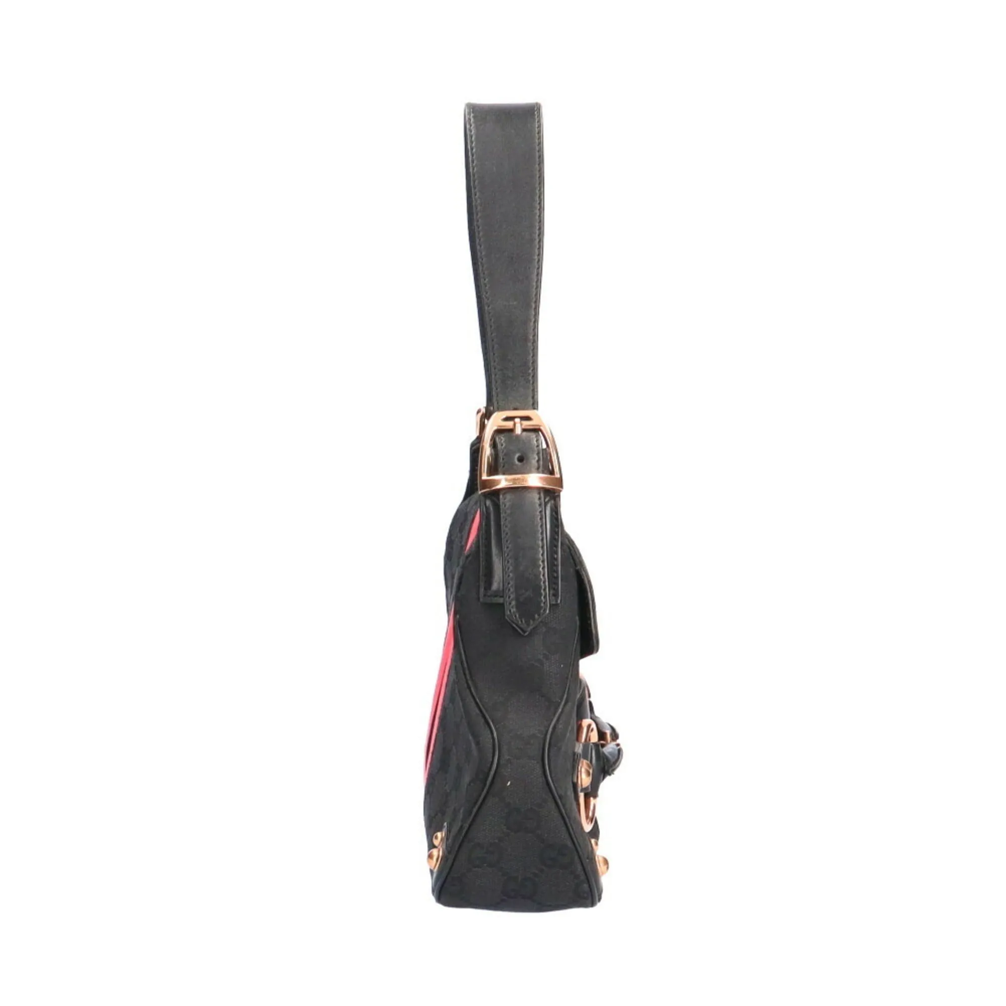 Gucci GG Horsebit Webbing Shoulder Bag Ladies