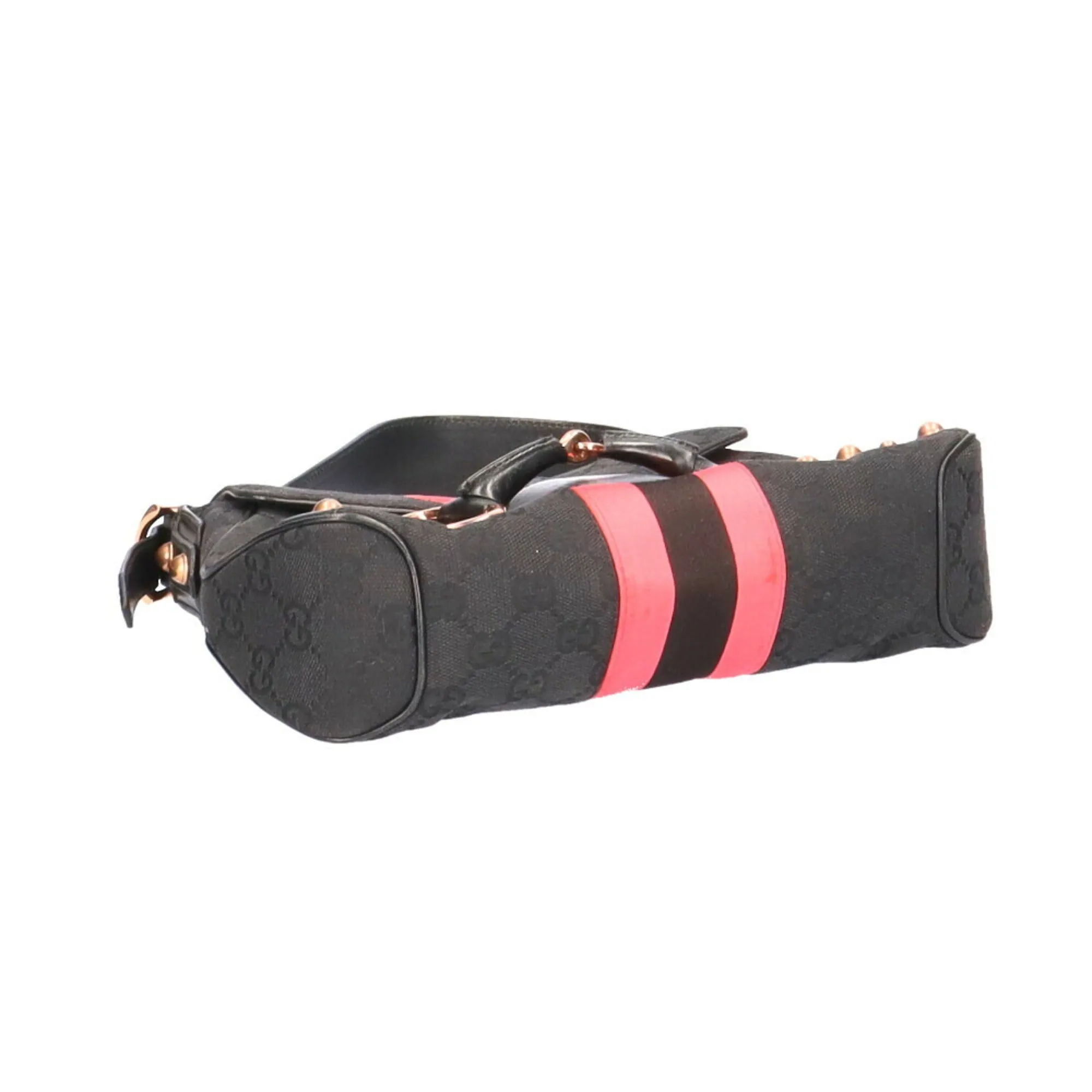 Gucci GG Horsebit Webbing Shoulder Bag Ladies