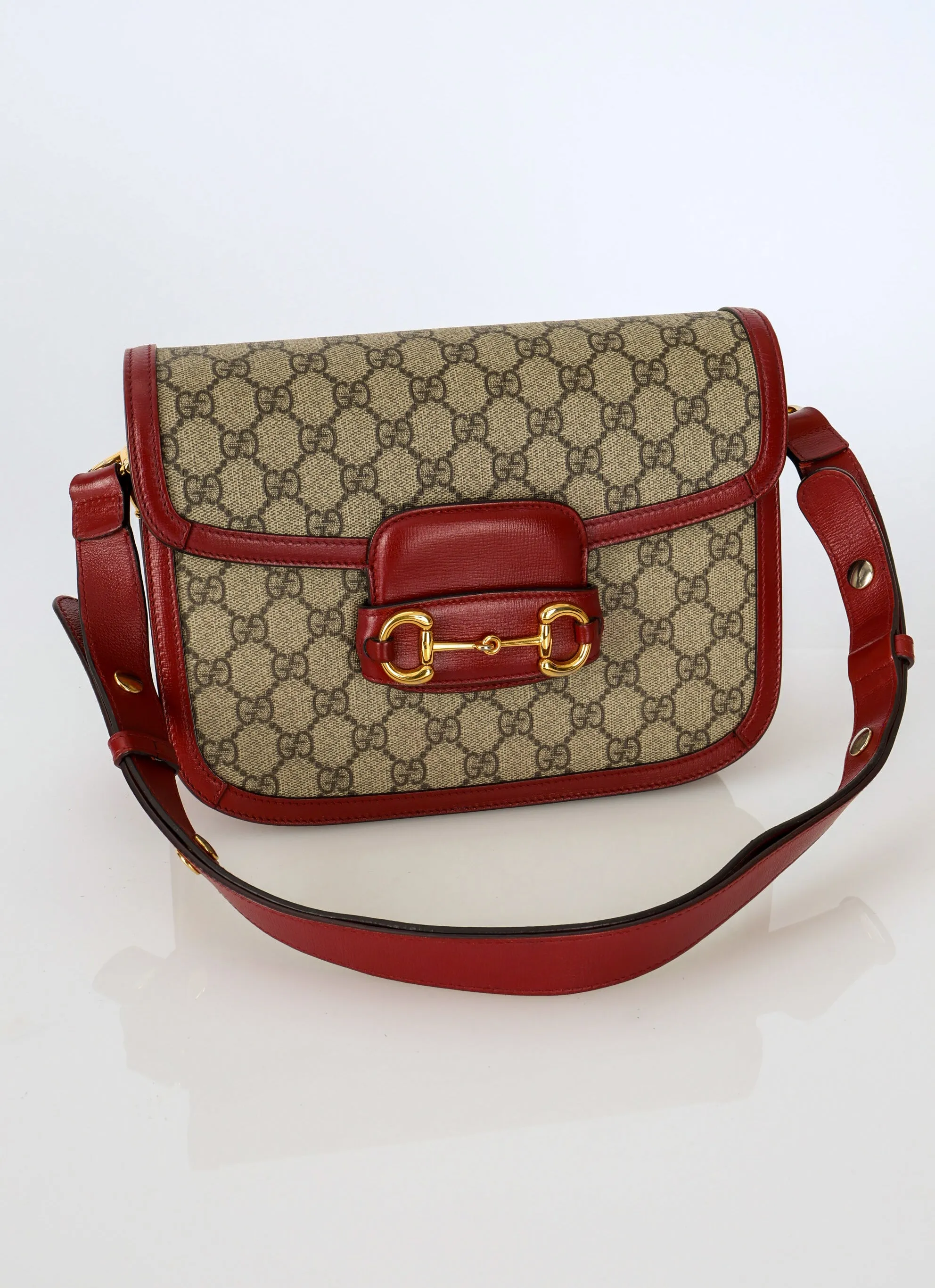 Gucci Supreme Canvas Monogram Horsebit Shoulder Bag