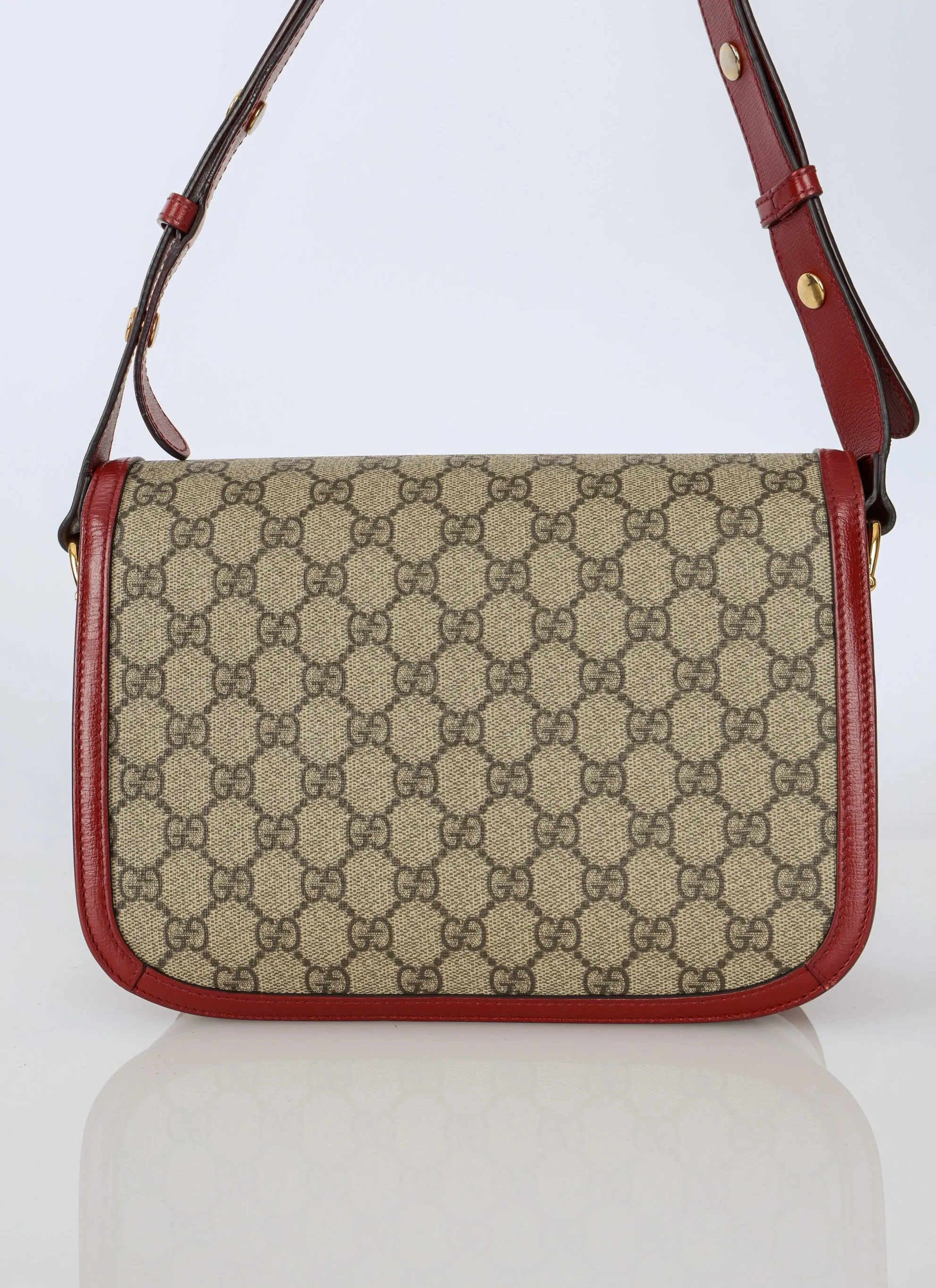 Gucci Supreme Canvas Monogram Horsebit Shoulder Bag