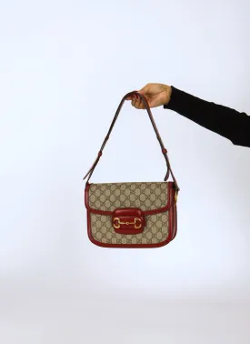 Gucci Supreme Canvas Monogram Horsebit Shoulder Bag