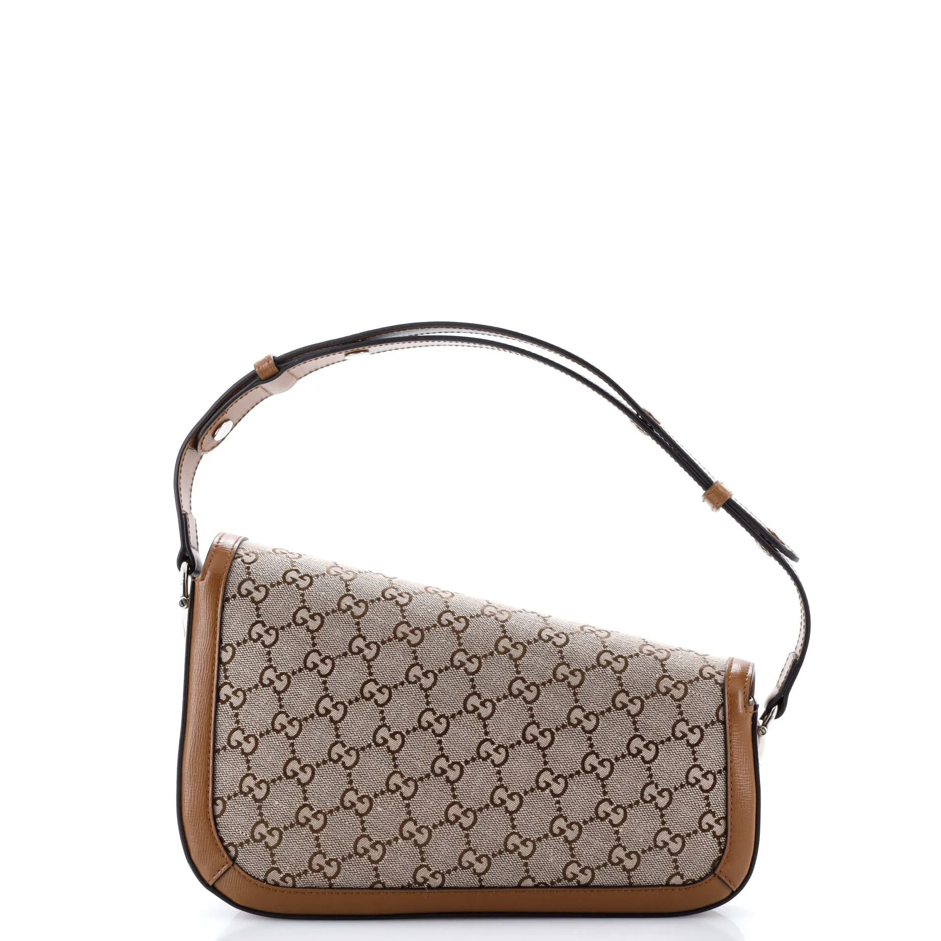 Horsebit 1955 Asymmetric Shoulder Bag GG Canvas with Leather Small