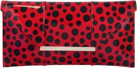 JNB Polka Dot Patent Envelope Clutch