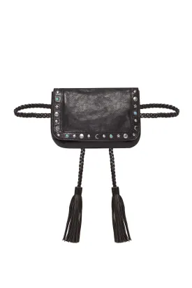 LEATHER WAIST BAG BLACK