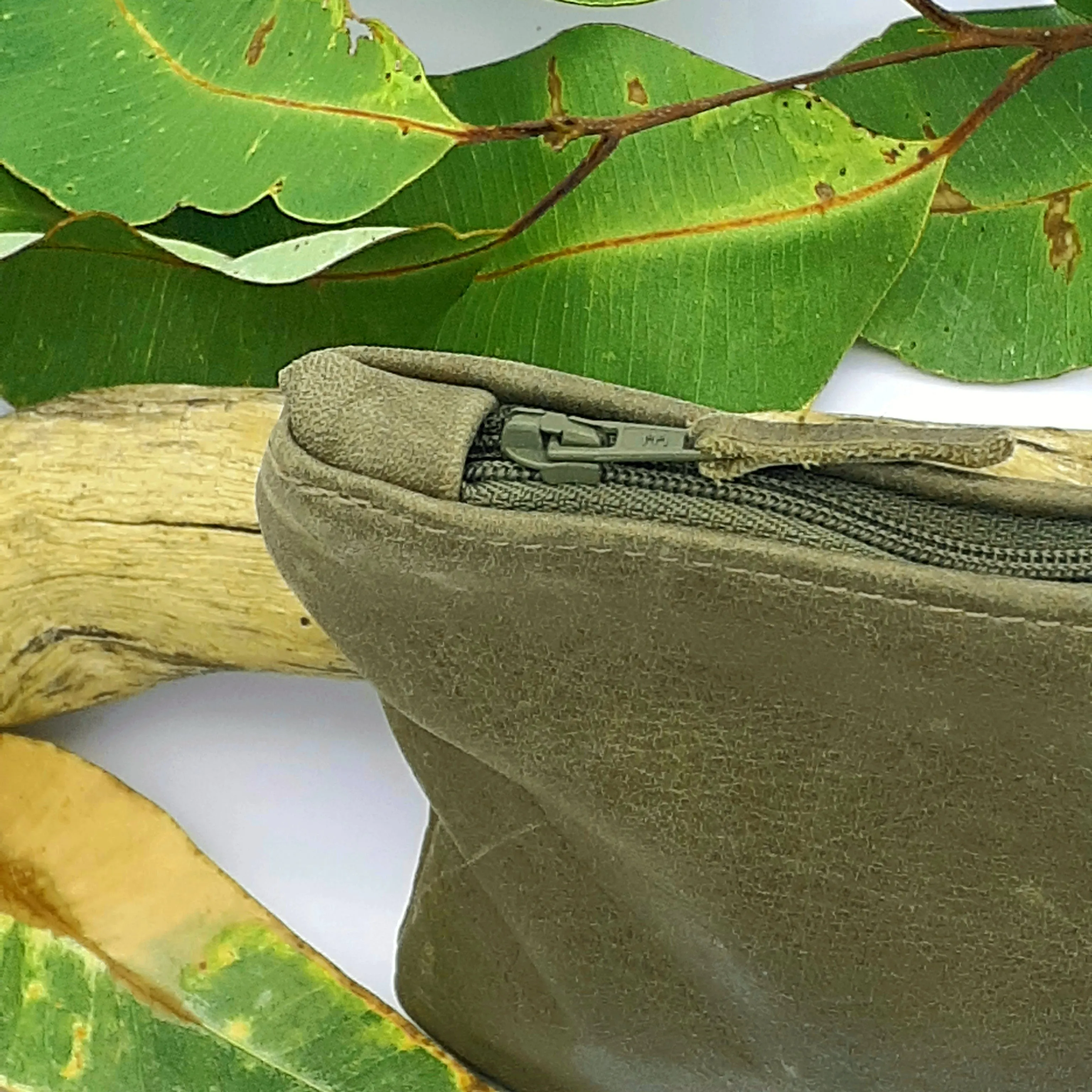 Leather Zip Clutch
