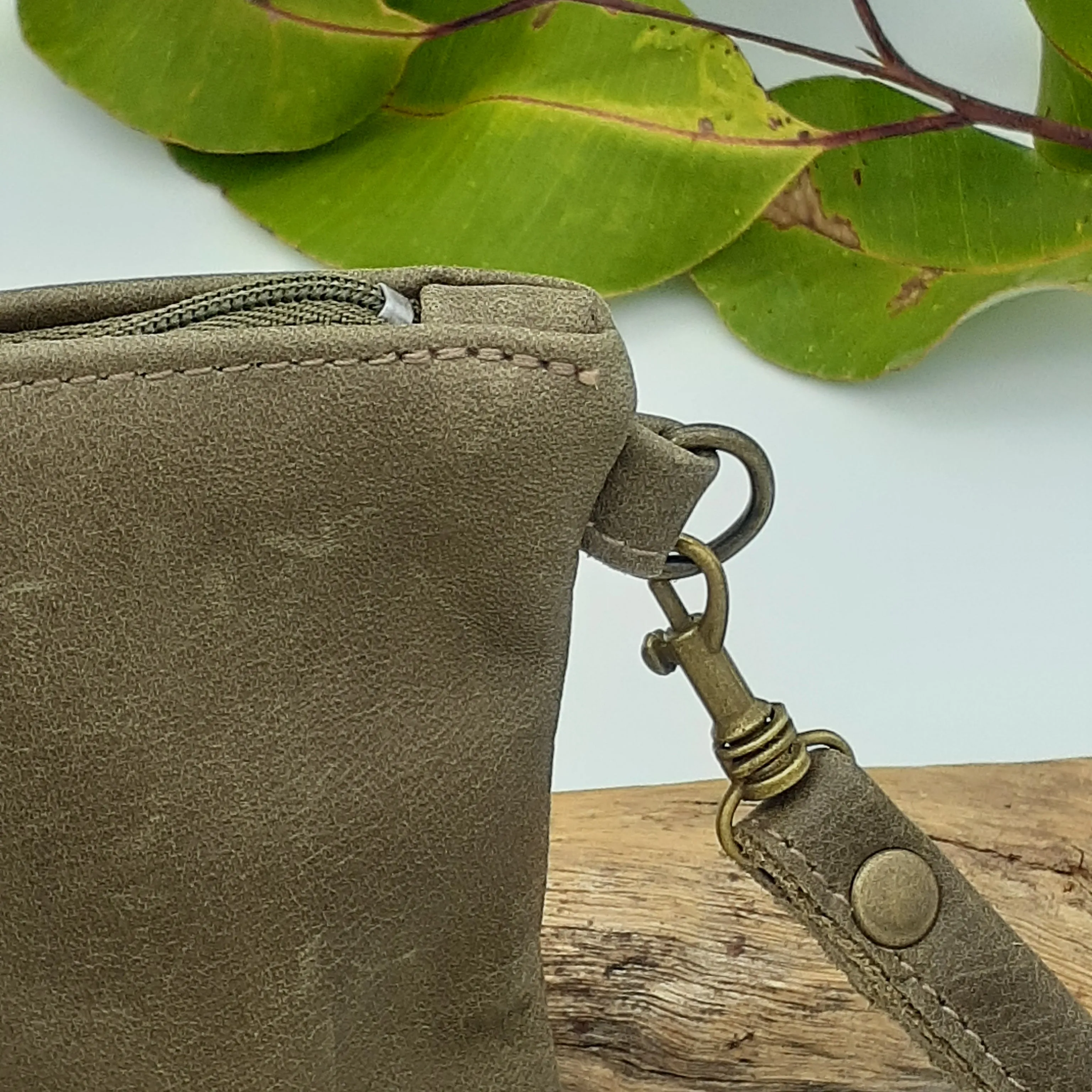 Leather Zip Clutch