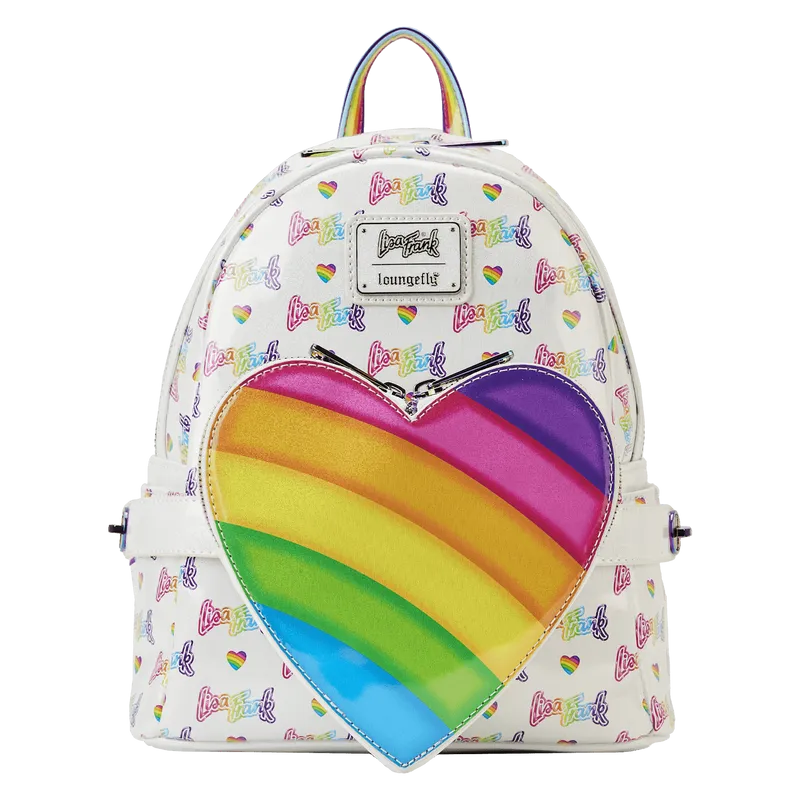 Lisa Frank Mini Backpack with Waist Bag Rainbow Heart Lougefly