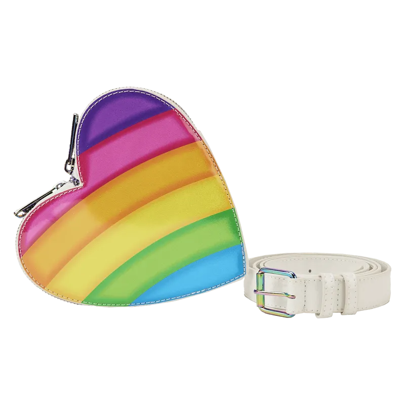 Lisa Frank Mini Backpack with Waist Bag Rainbow Heart Lougefly