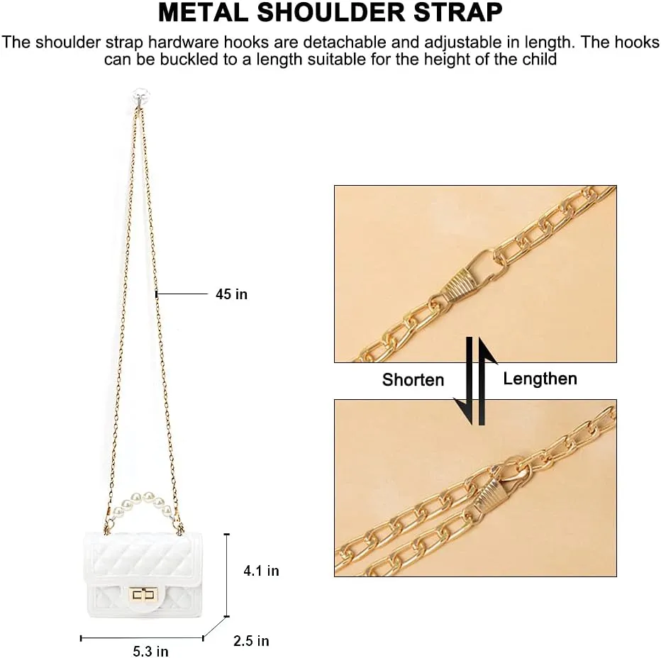 Little Girls Crossbody Purses with Chain Strap Silicone Resin Toddler Handbag Mini Casual Messenger Shoulder Bag for Kids