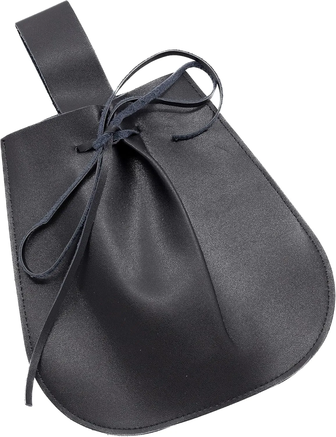 Medeival Faux Leather Pouch for Renaissance Faire, Drawstring Purse, Vintage Belt Pouch For LARP Cosplay Costume