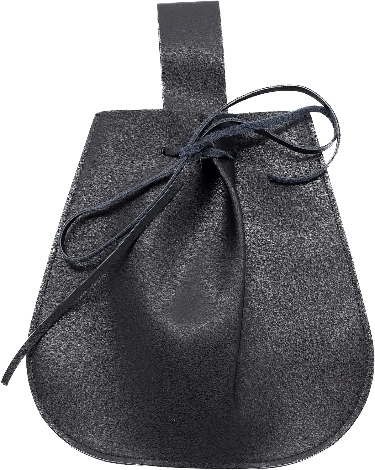 Medeival Faux Leather Pouch for Renaissance Faire, Drawstring Purse, Vintage Belt Pouch For LARP Cosplay Costume