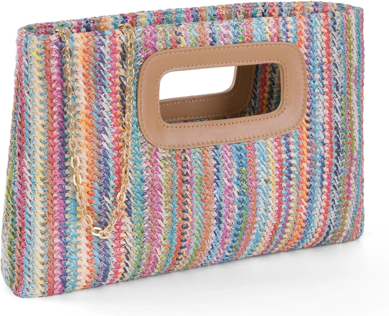 Natural Straw Flat Clutch Women 2025 Boho Purse Top Handle Crossbody Handbag Stylish Woven Envelope Wallet Evening