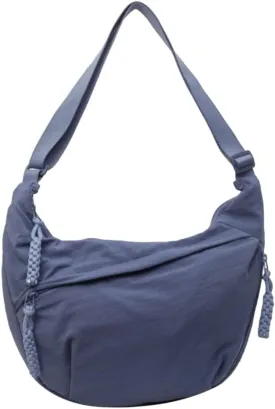 Nylon Crossbody Bags for Women, Trendy Medium Crescent Bag, Lightweight Woman Over Shoulder Purse with Zipper