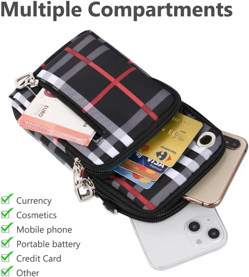 Nylon Crossbody Wallet - Travel Phone Purse, Shoulder Bag, Arm Bag