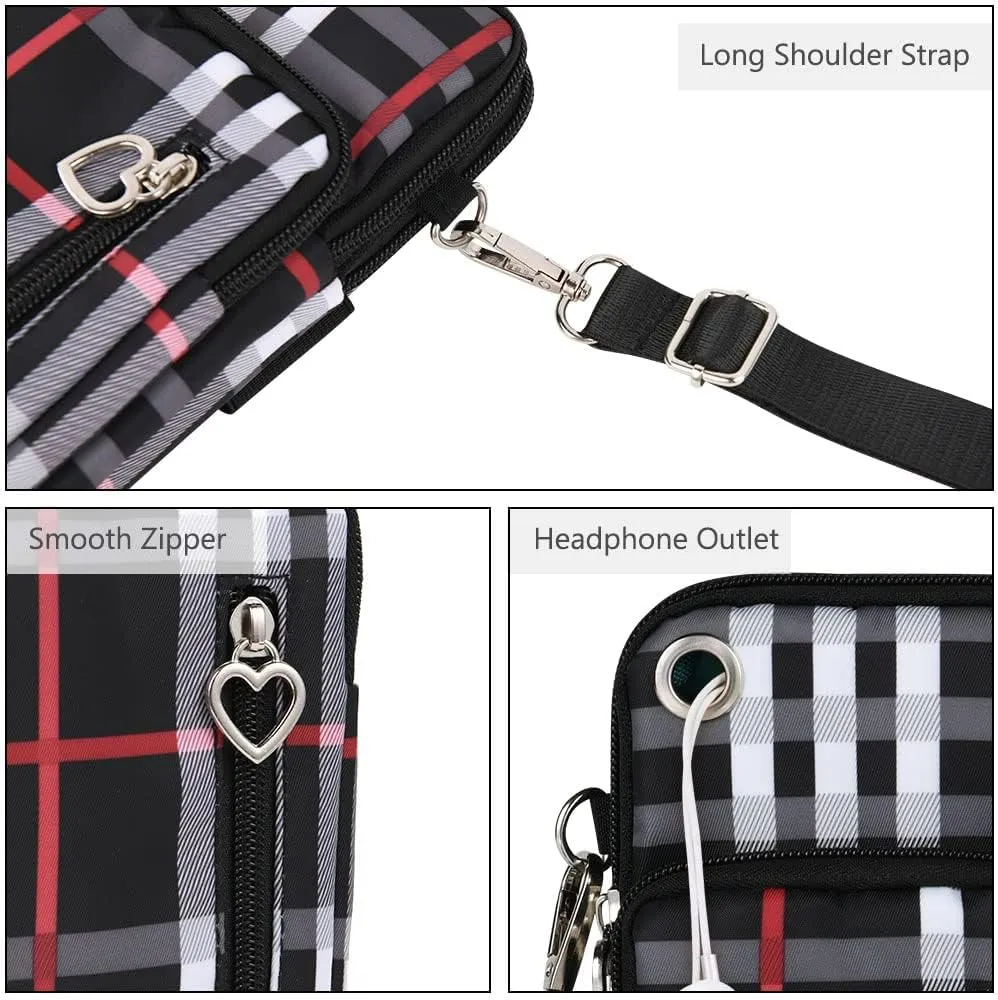 Nylon Crossbody Wallet - Travel Phone Purse, Shoulder Bag, Arm Bag