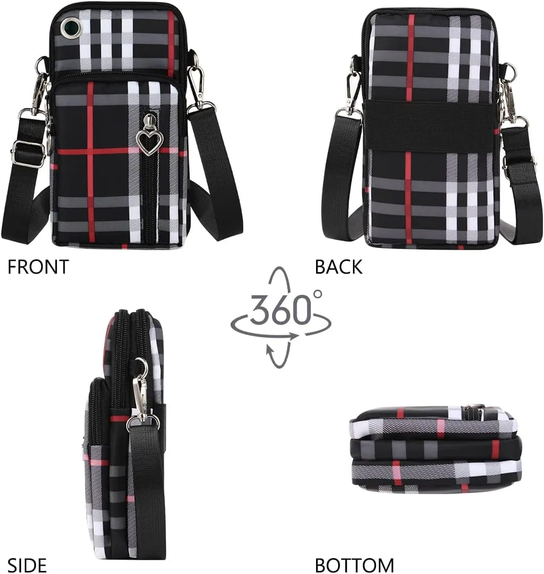 Nylon Crossbody Wallet - Travel Phone Purse, Shoulder Bag, Arm Bag