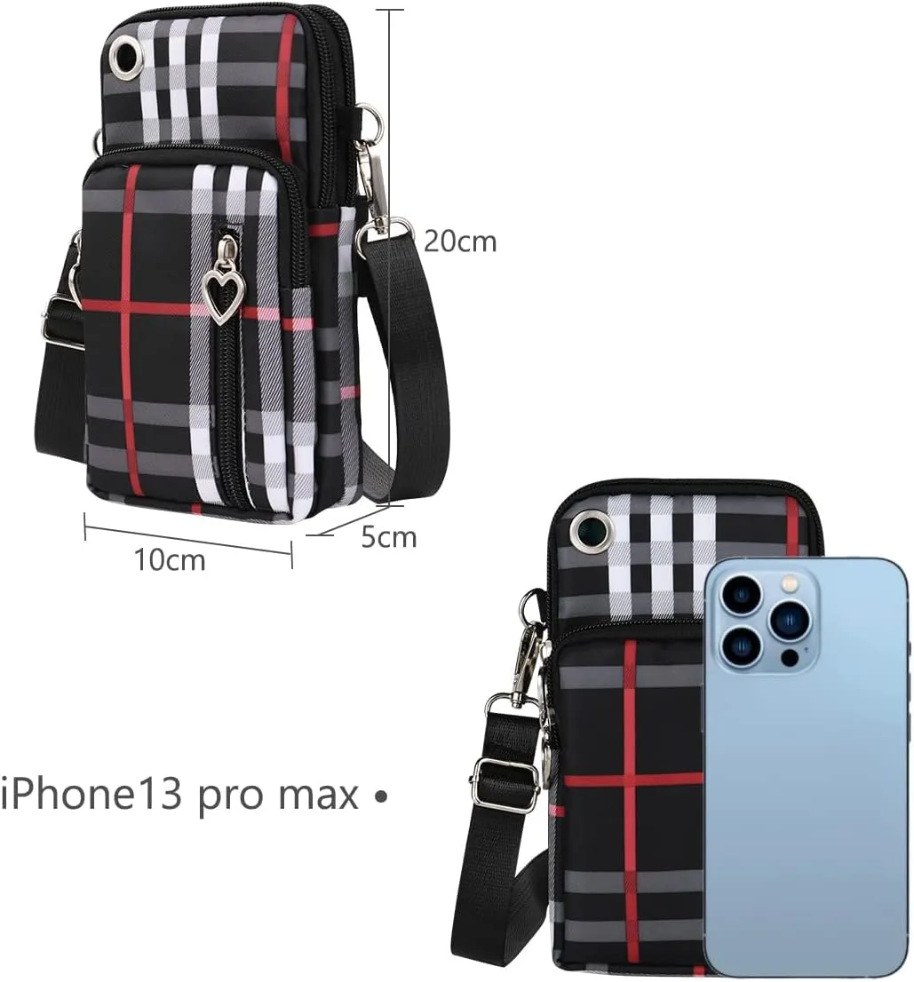 Nylon Crossbody Wallet - Travel Phone Purse, Shoulder Bag, Arm Bag