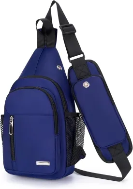 O-TBOST Waterproof Sling Bag Crossbody Backpack Unisex Chest Bags for Women Men Hiking Daypack Casual Lightweight Fanny Pack (blue)