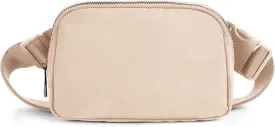 ODODOS Unisex Mini Belt Bag with Adjustable Strap Small Fanny Pack for Workout Running Traveling Hiking, Irish Cream