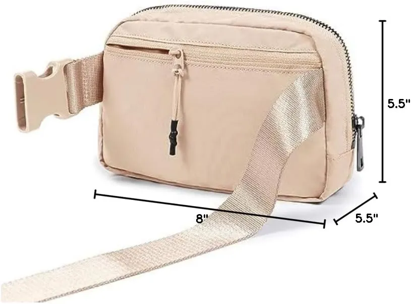 ODODOS Unisex Mini Belt Bag with Adjustable Strap Small Fanny Pack for Workout Running Traveling Hiking, Irish Cream