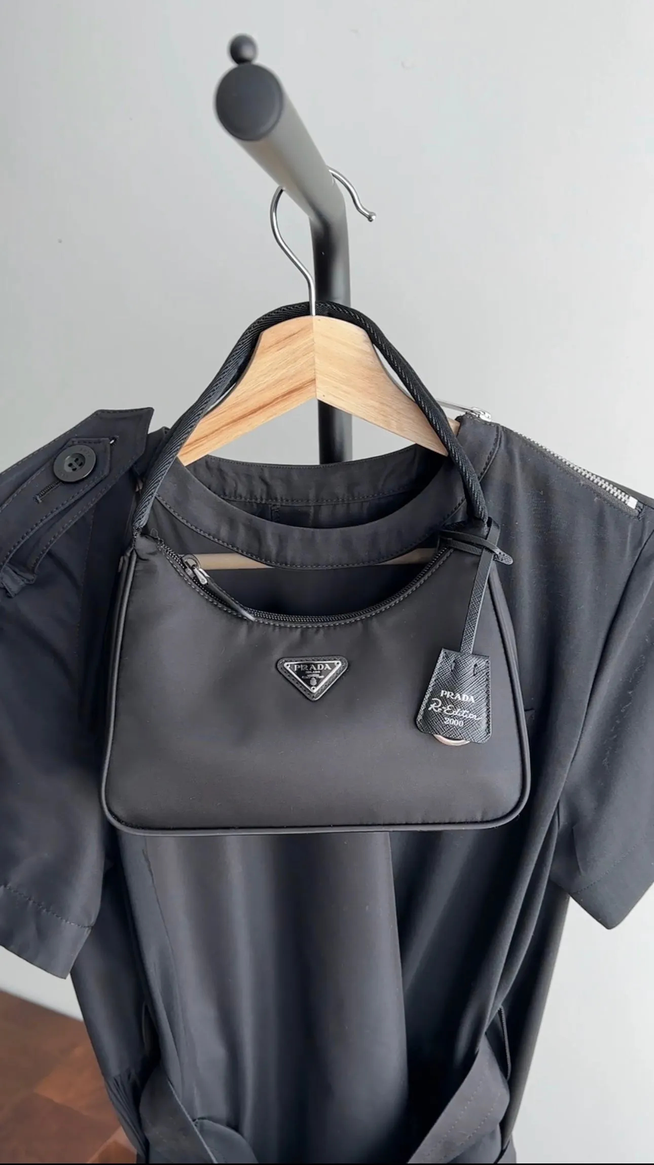 Prada Black Nylon Mini Re Edition 2005 Bag