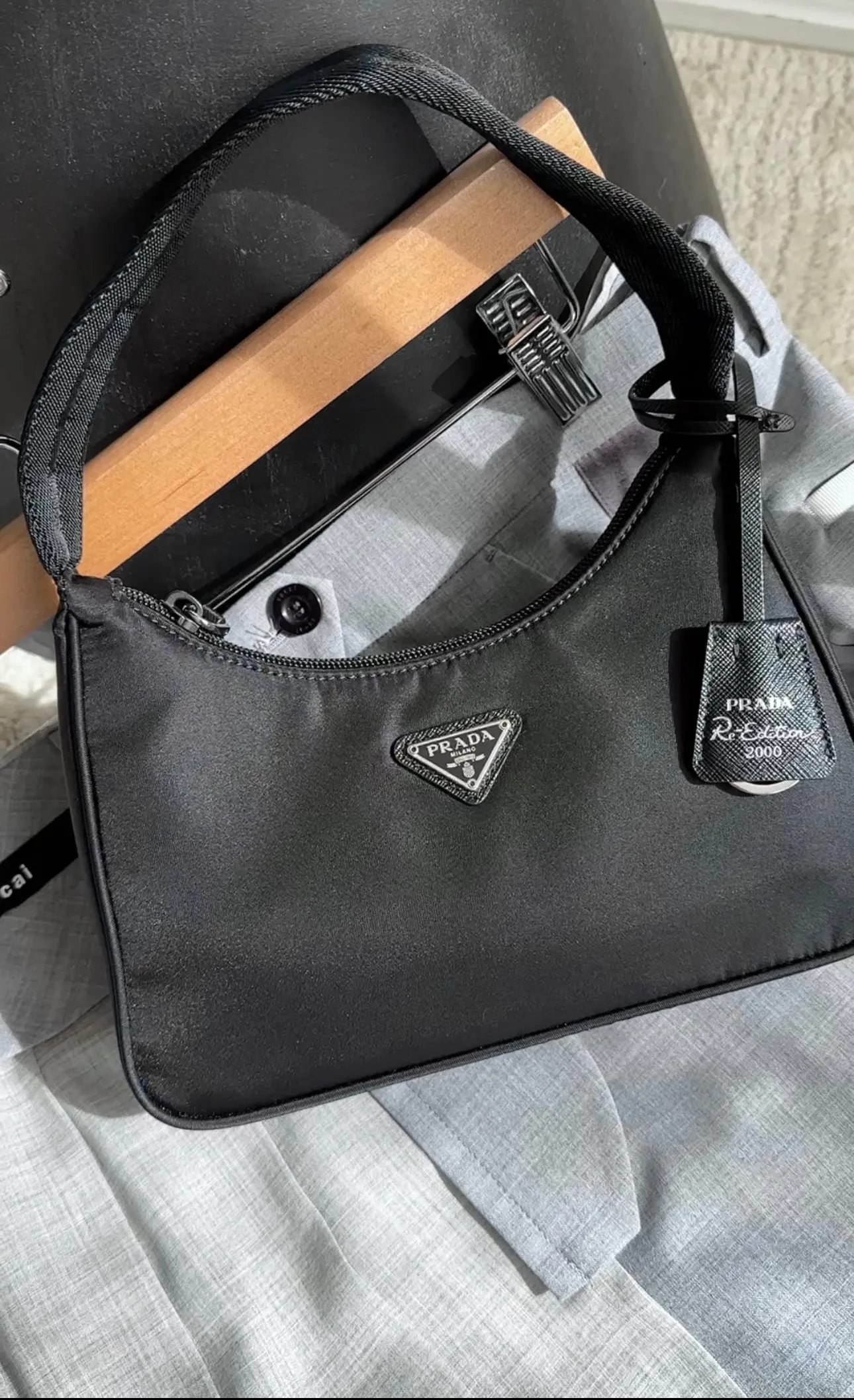 Prada Black Nylon Mini Re Edition 2005 Bag