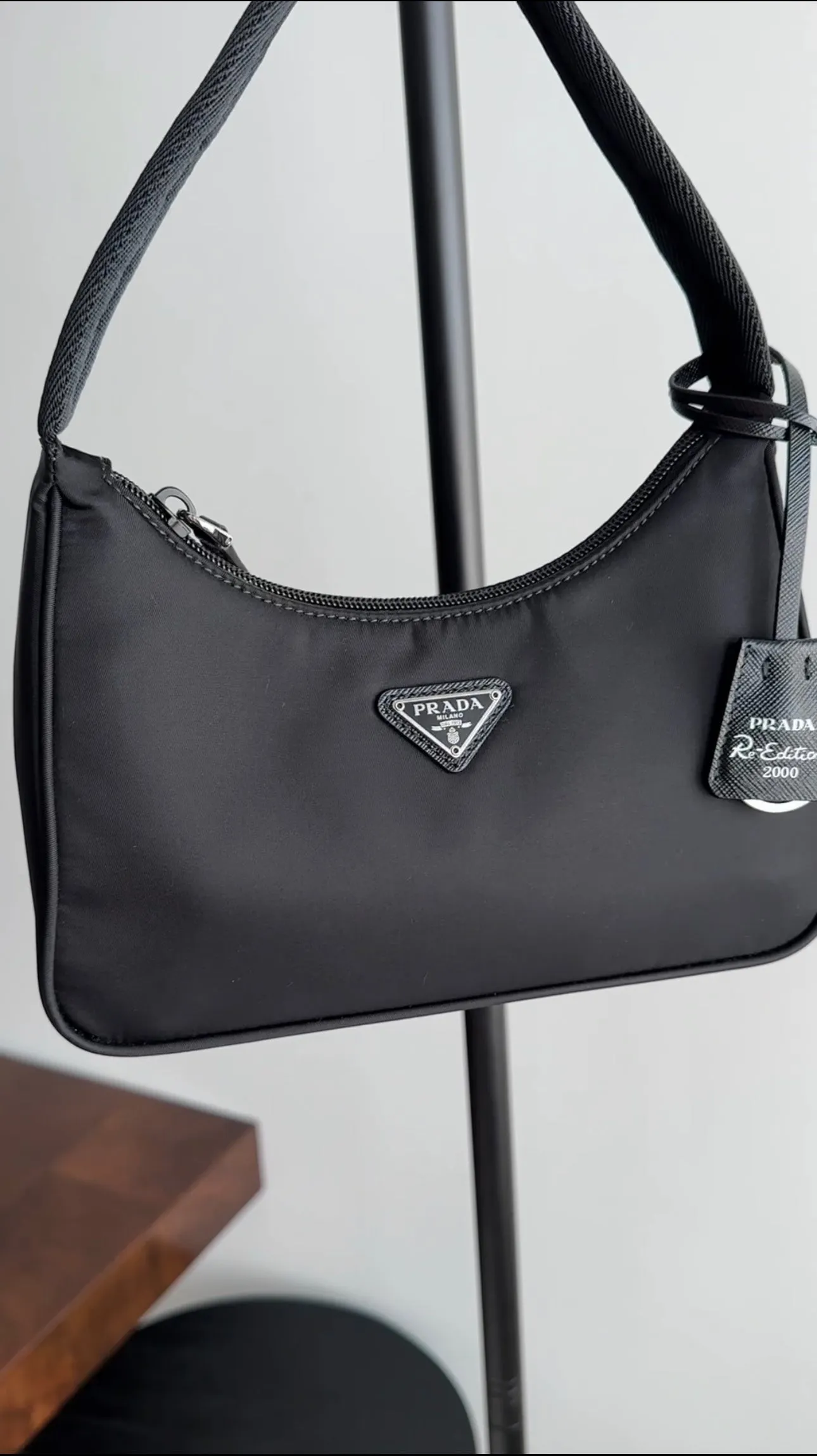 Prada Black Nylon Mini Re Edition 2005 Bag