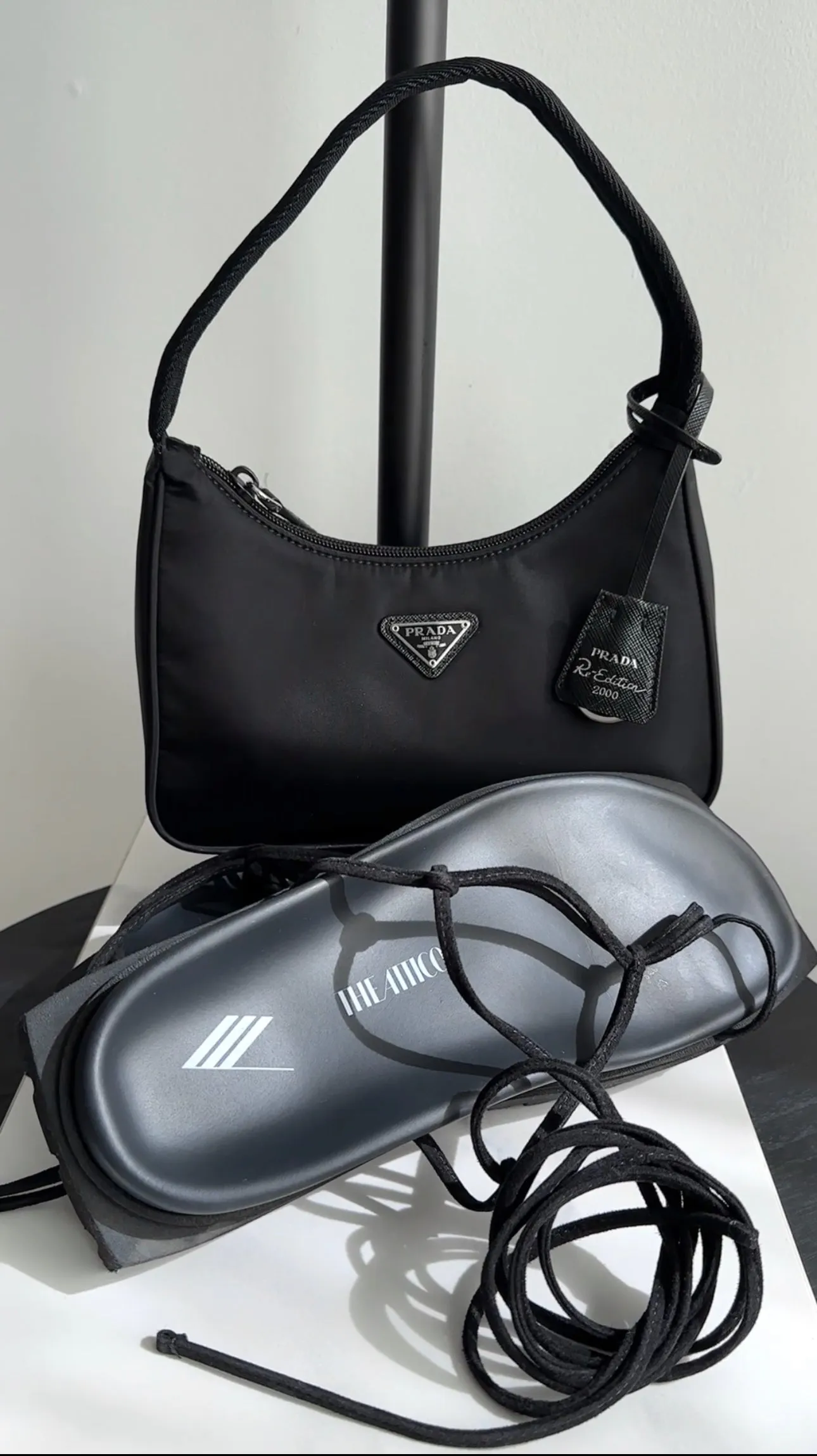 Prada Black Nylon Mini Re Edition 2005 Bag
