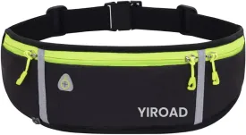 Running Belt, Waterproof Fanny Pack for Women Men, Workout Running Waist Pack Bag with Foldable Water Bottle Holder, Adjustable Running Pouch Phone Holder Accessories for All Phones iPhone