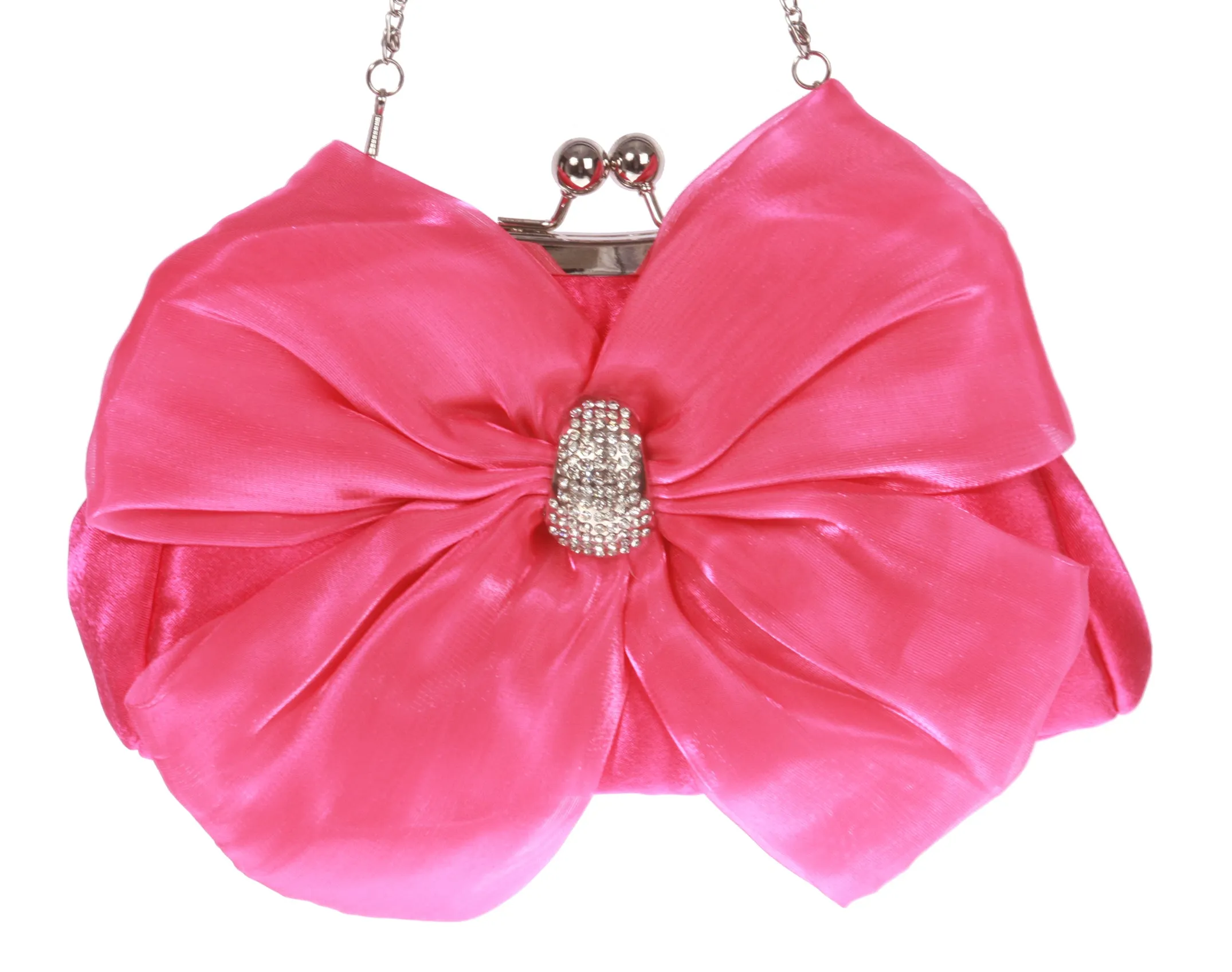 Satin Bow Clutch Purse Bling Rhinestone Clutch Evening Bag