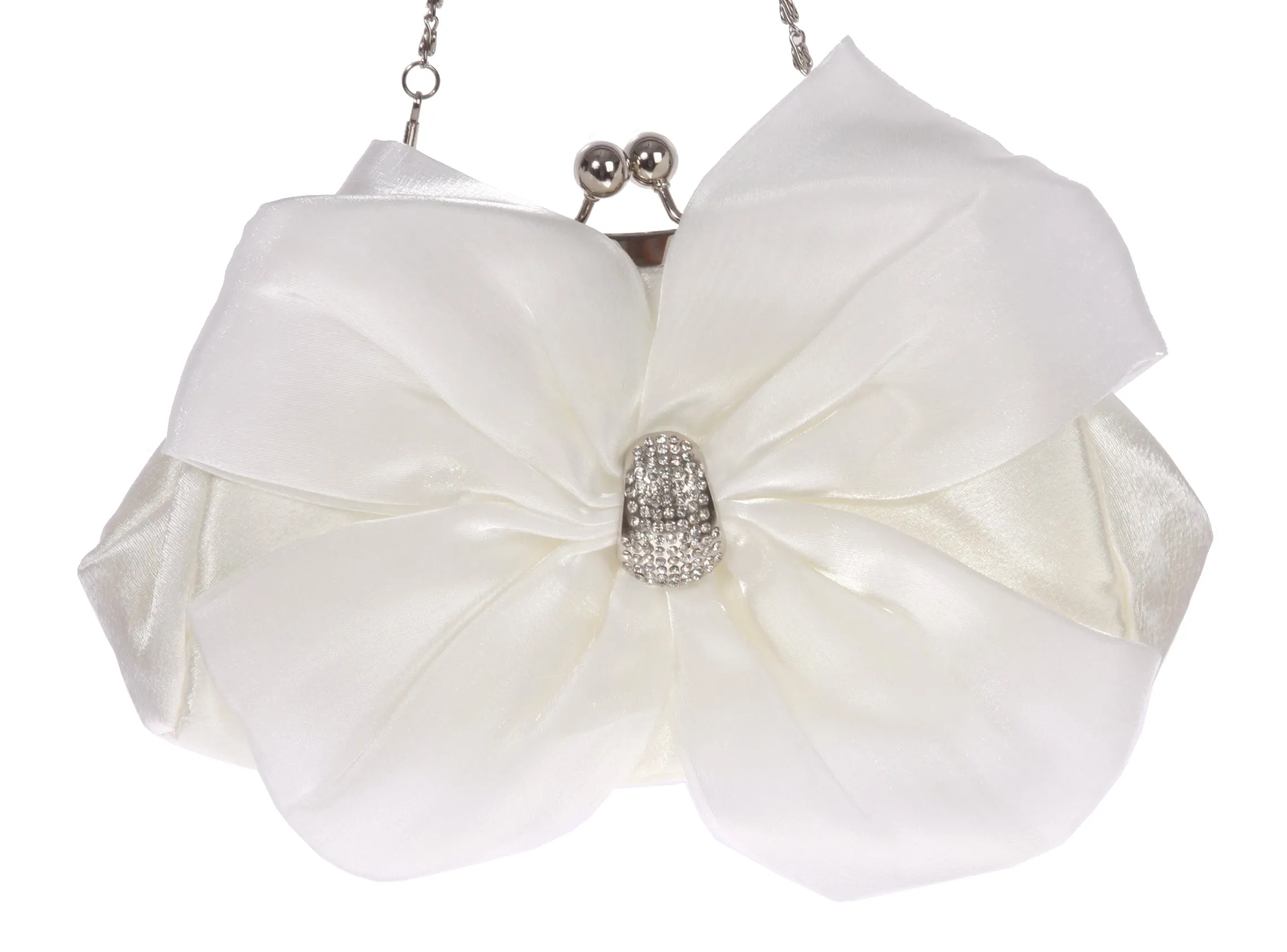 Satin Bow Clutch Purse Bling Rhinestone Clutch Evening Bag