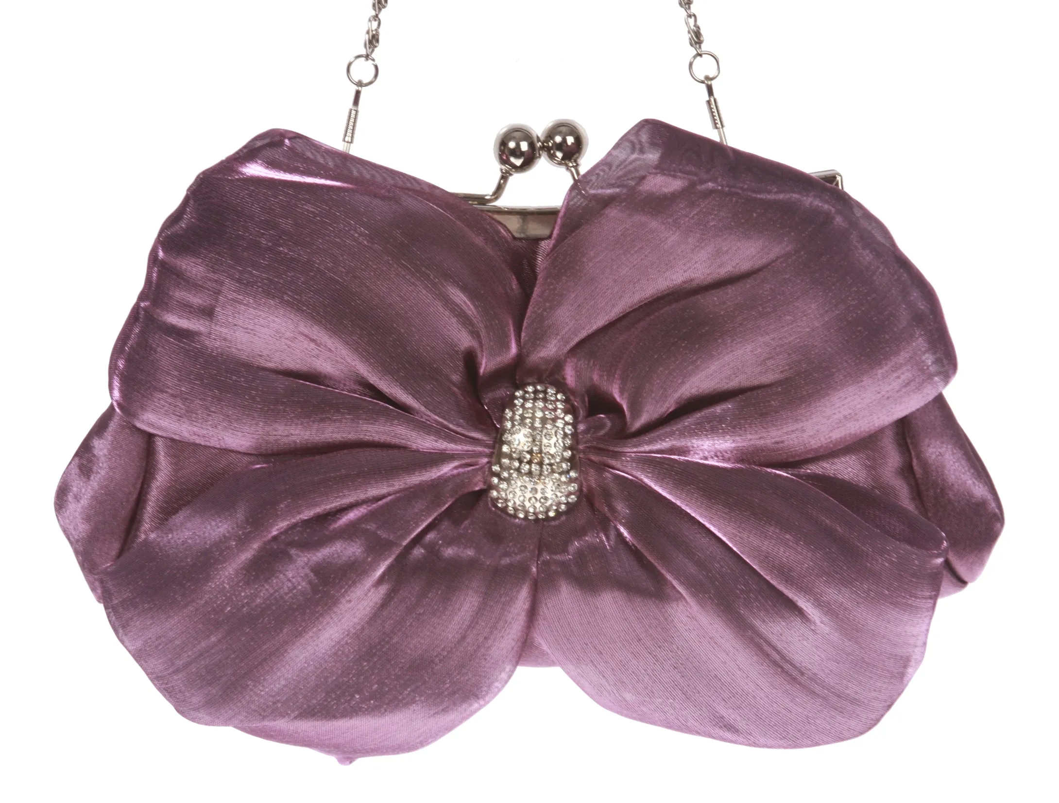 Satin Bow Clutch Purse Bling Rhinestone Clutch Evening Bag