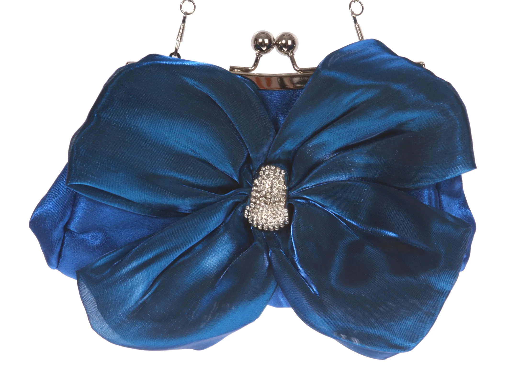 Satin Bow Clutch Purse Bling Rhinestone Clutch Evening Bag
