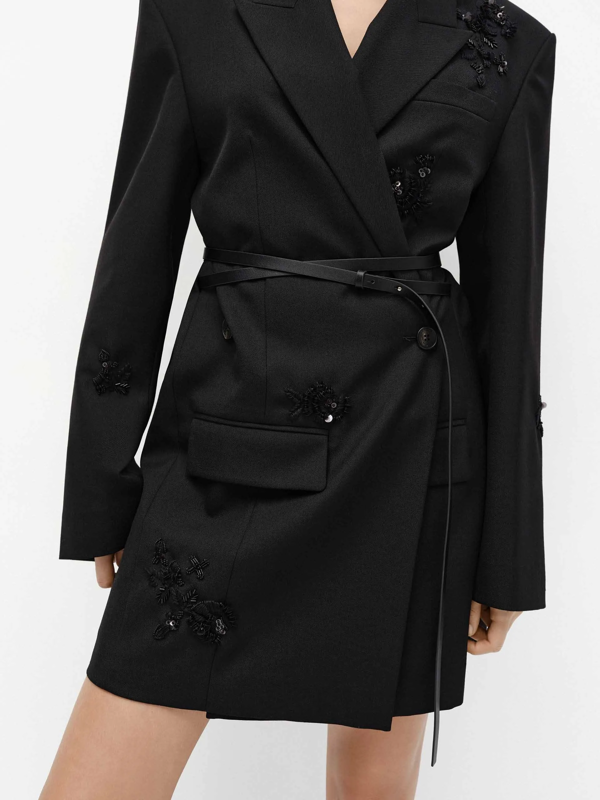 Sequin Detail Blazer Dress