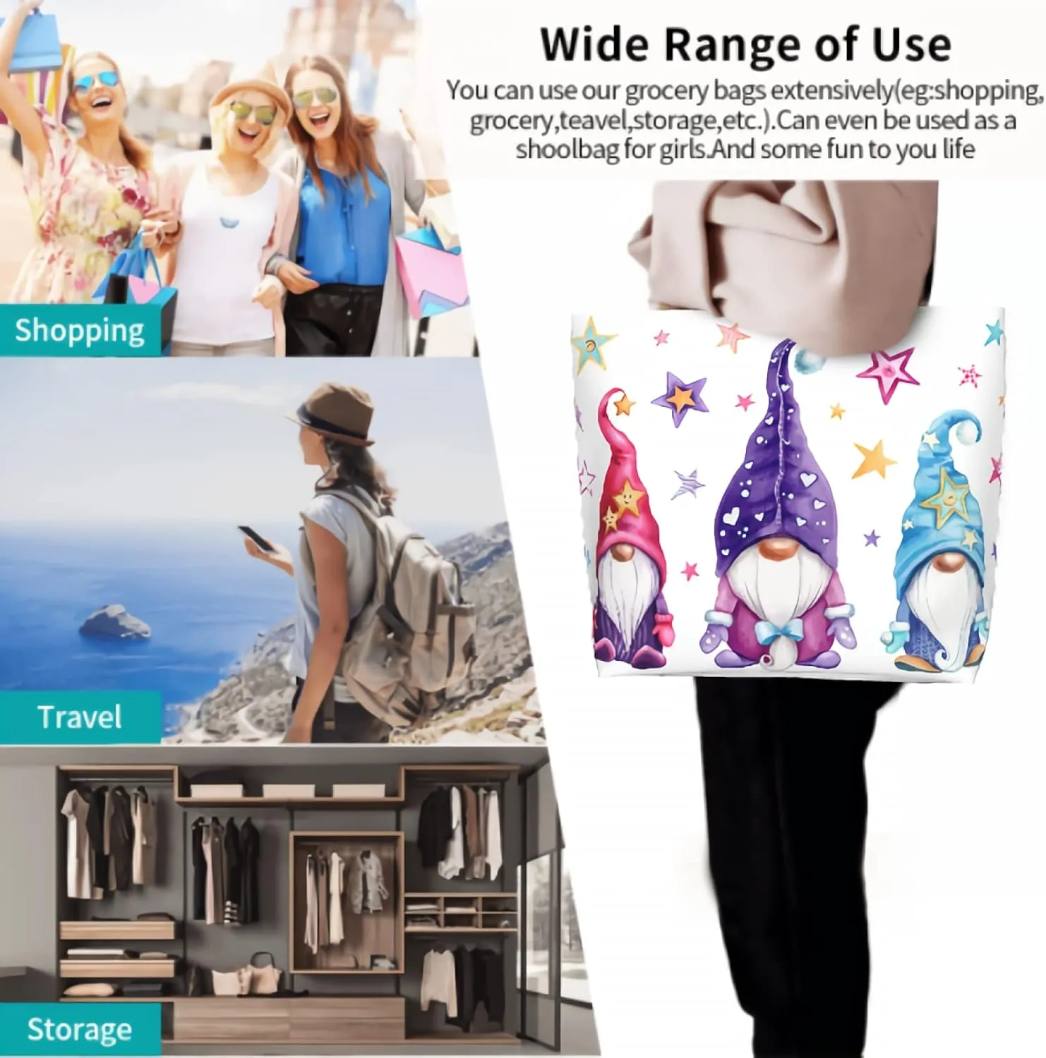 Shoulder Bag Large Reusable Eco-friendly Shopping Bags Portable Storage Handbag