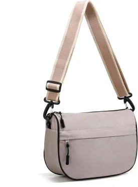 Small Crossbody Bag for Women Men Trendy, Crescent Bag with Adjustable Strap, 2 Zippers Lightweight WaterProof Bag
