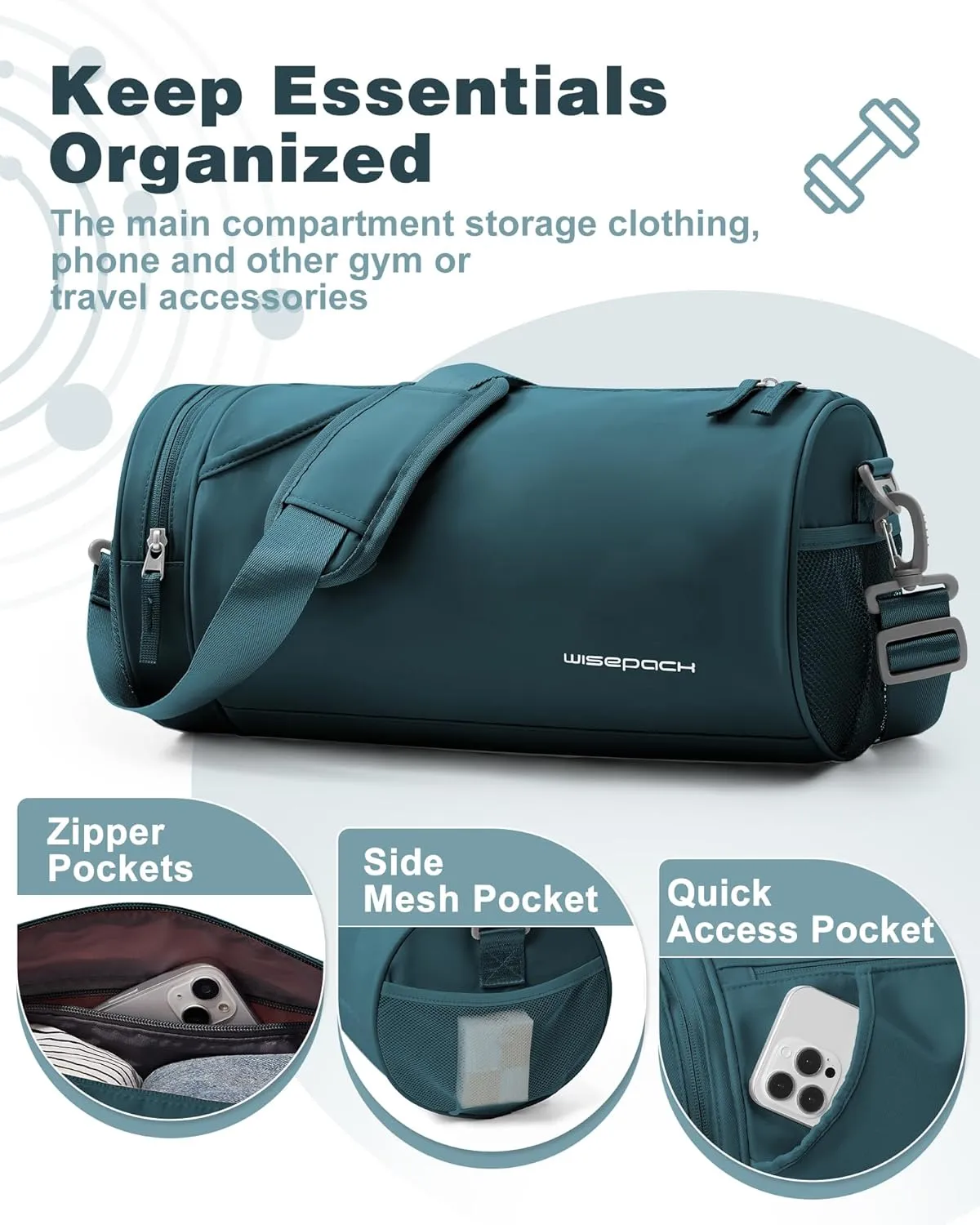 Small Gym Bag for Women,Waterproof Workout Bag Mini Duffle Bag Womens Spotrs Gym Bags Small Travel Duffel Bag with Wet Pocket Carry on Weekender Bags for Dance Swimming,Gym,Yoga,Fitness Dark Blue