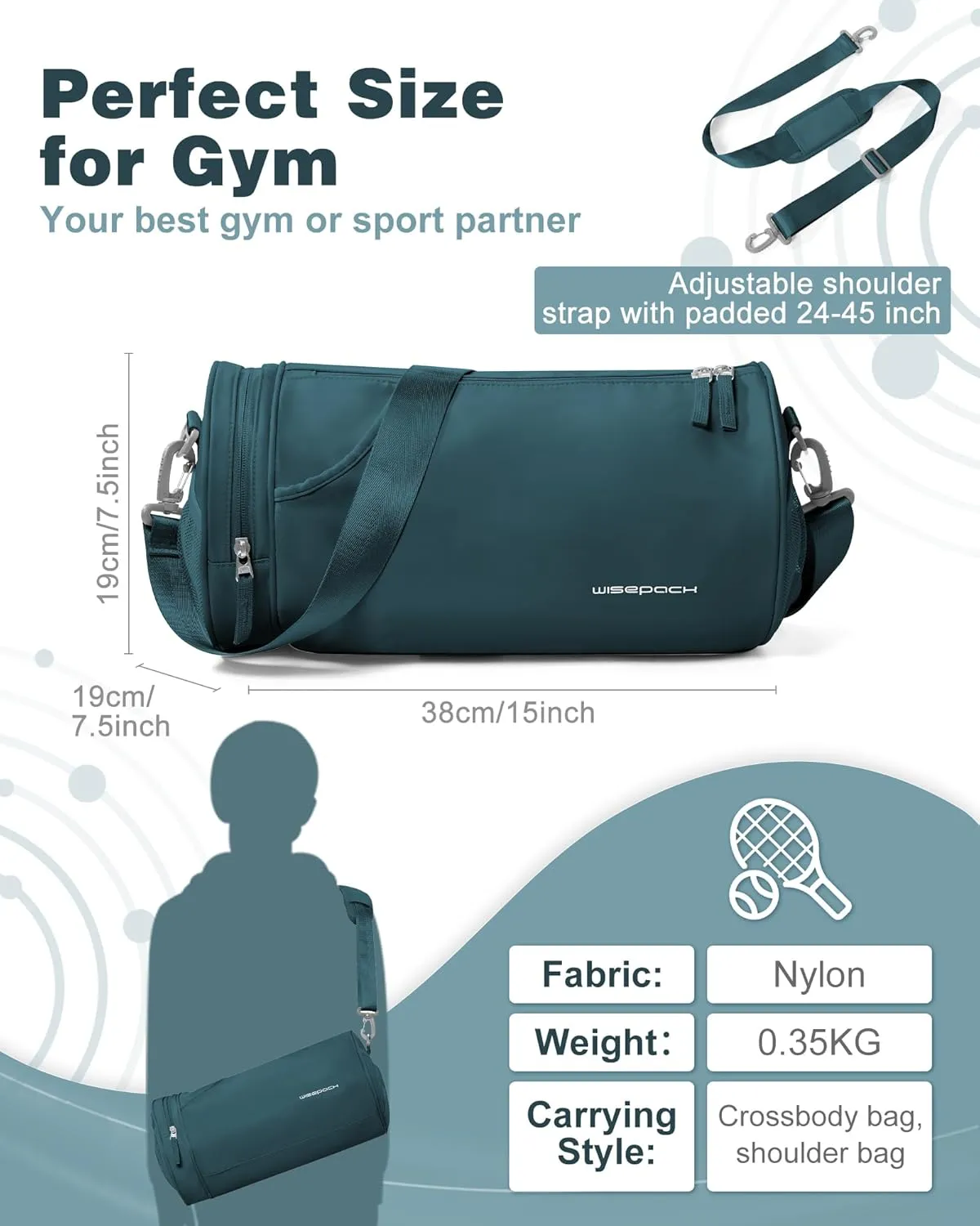 Small Gym Bag for Women,Waterproof Workout Bag Mini Duffle Bag Womens Spotrs Gym Bags Small Travel Duffel Bag with Wet Pocket Carry on Weekender Bags for Dance Swimming,Gym,Yoga,Fitness Dark Blue