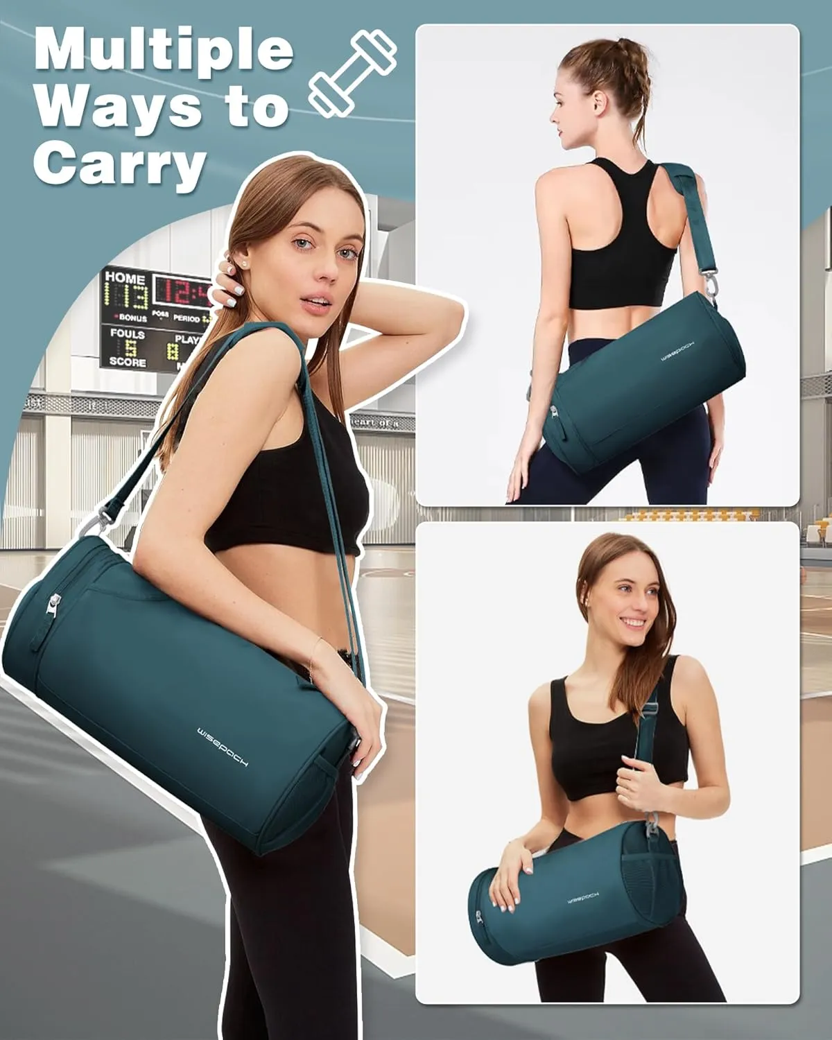 Small Gym Bag for Women,Waterproof Workout Bag Mini Duffle Bag Womens Spotrs Gym Bags Small Travel Duffel Bag with Wet Pocket Carry on Weekender Bags for Dance Swimming,Gym,Yoga,Fitness Dark Blue