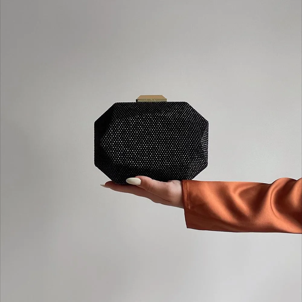 TILLY Black Evening Clutch with Tassel