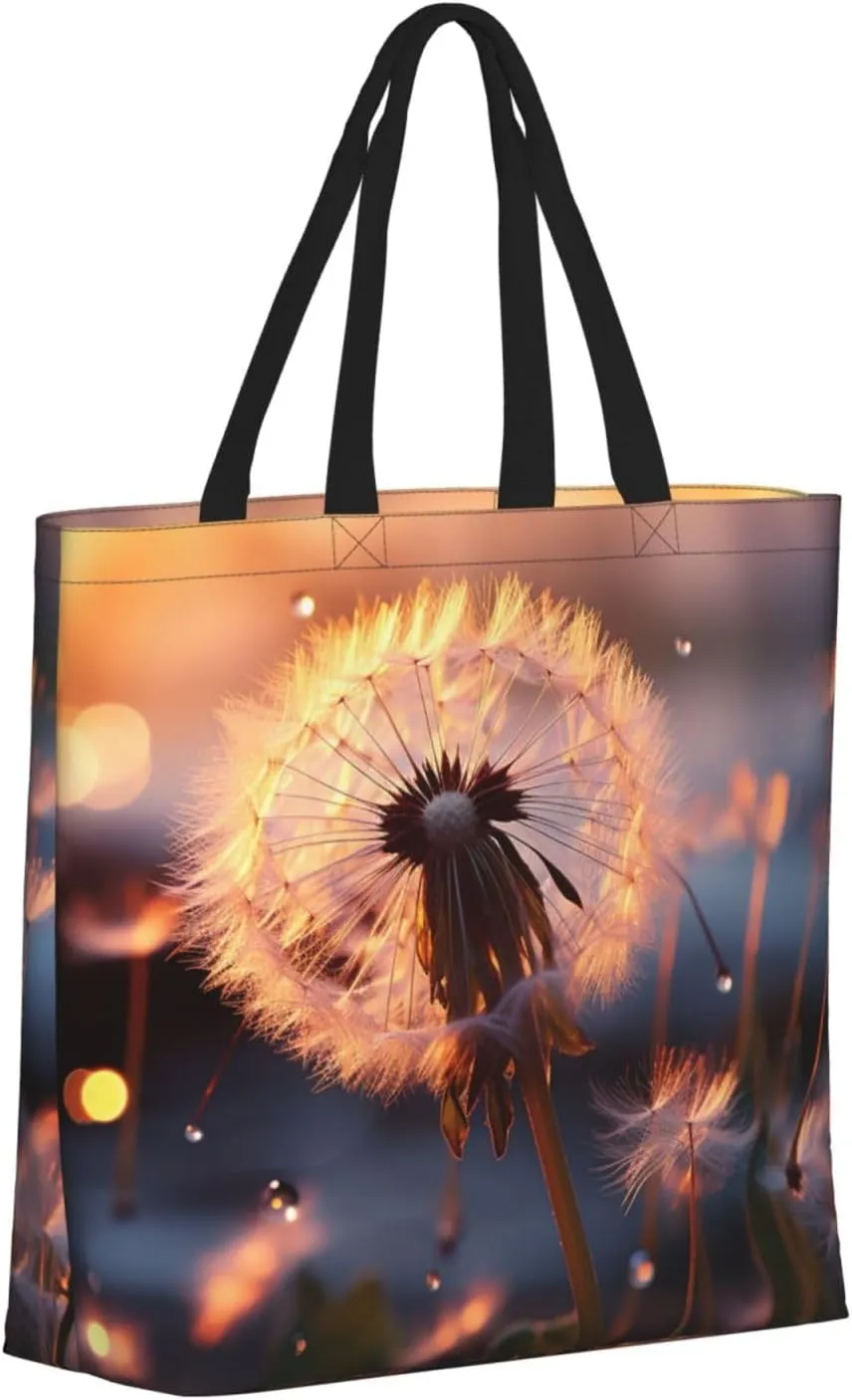 Tote Bag for Women Dark road to mountains Shoulder Bag with Zipper Handbag Large Capacity Reusable Grocery Bag