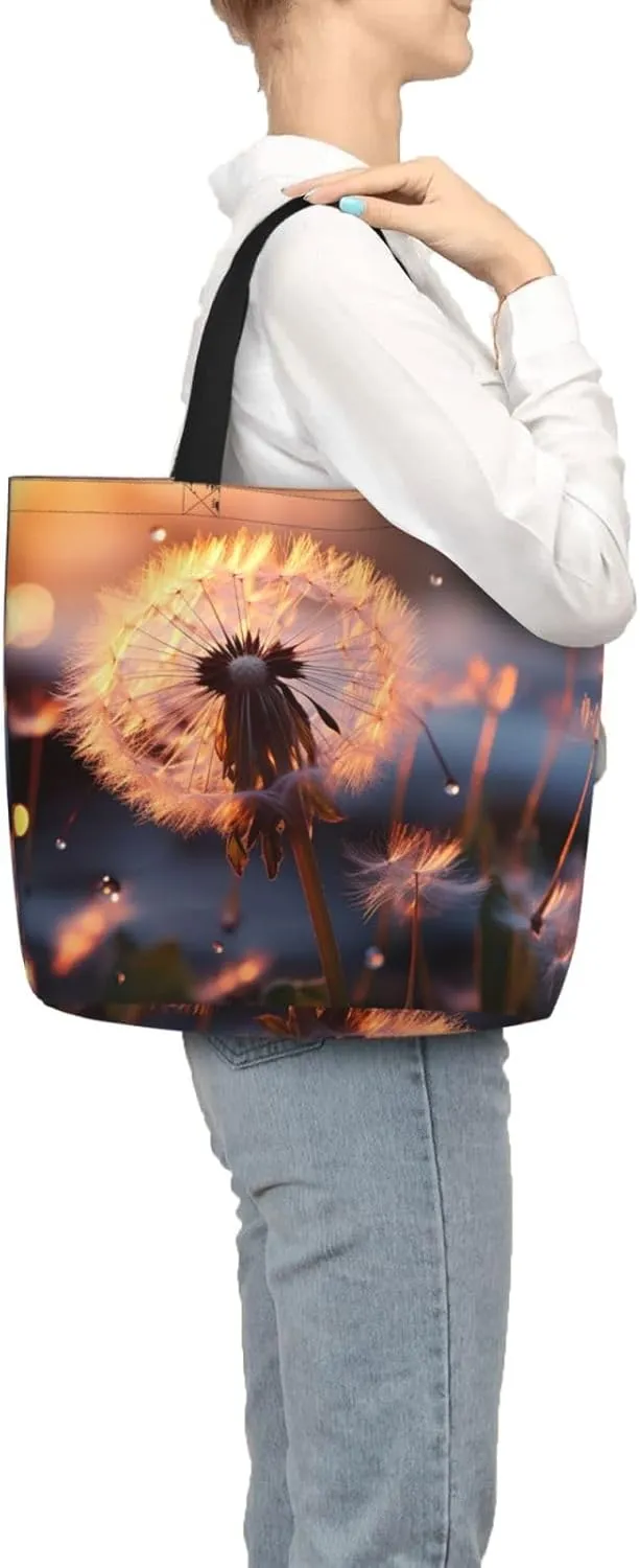 Tote Bag for Women Dark road to mountains Shoulder Bag with Zipper Handbag Large Capacity Reusable Grocery Bag