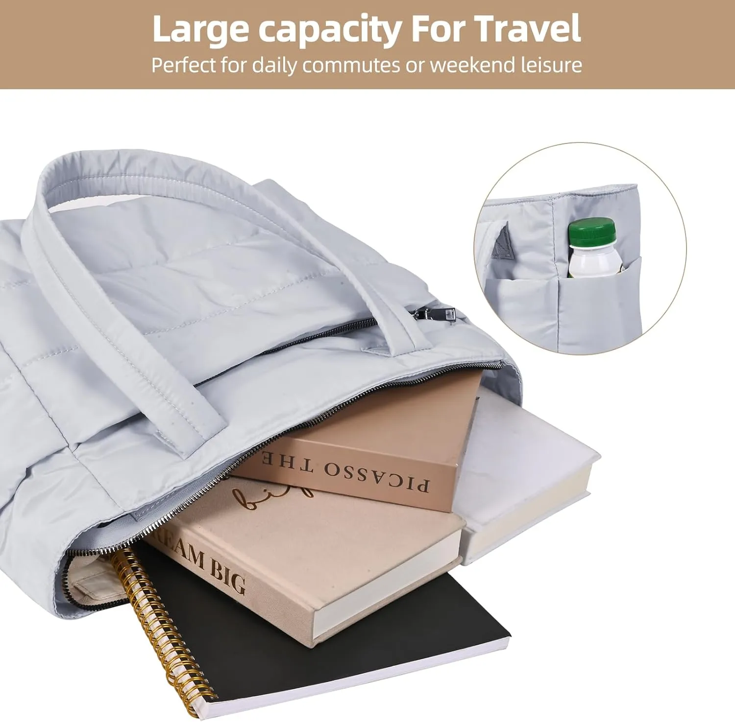 Tote Bag for Women,single shoulder handbag,with partition and zipper ladies handbagsuitable for travel,work Sport