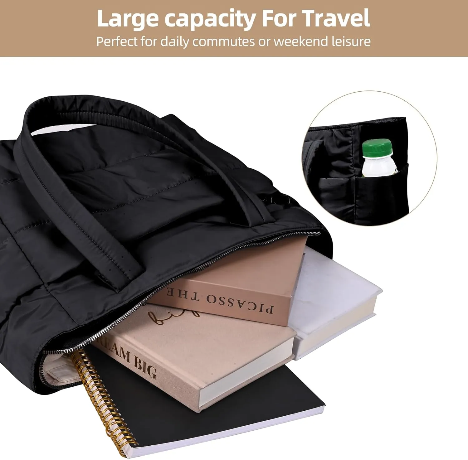 Tote Bag for Women,single shoulder handbag,with partition and zipper ladies handbagsuitable for travel,work Sport