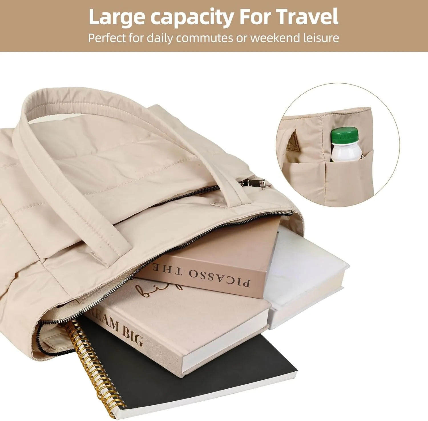 Tote Bag for Women,single shoulder handbag,with partition and zipper ladies handbagsuitable for travel,work Sport