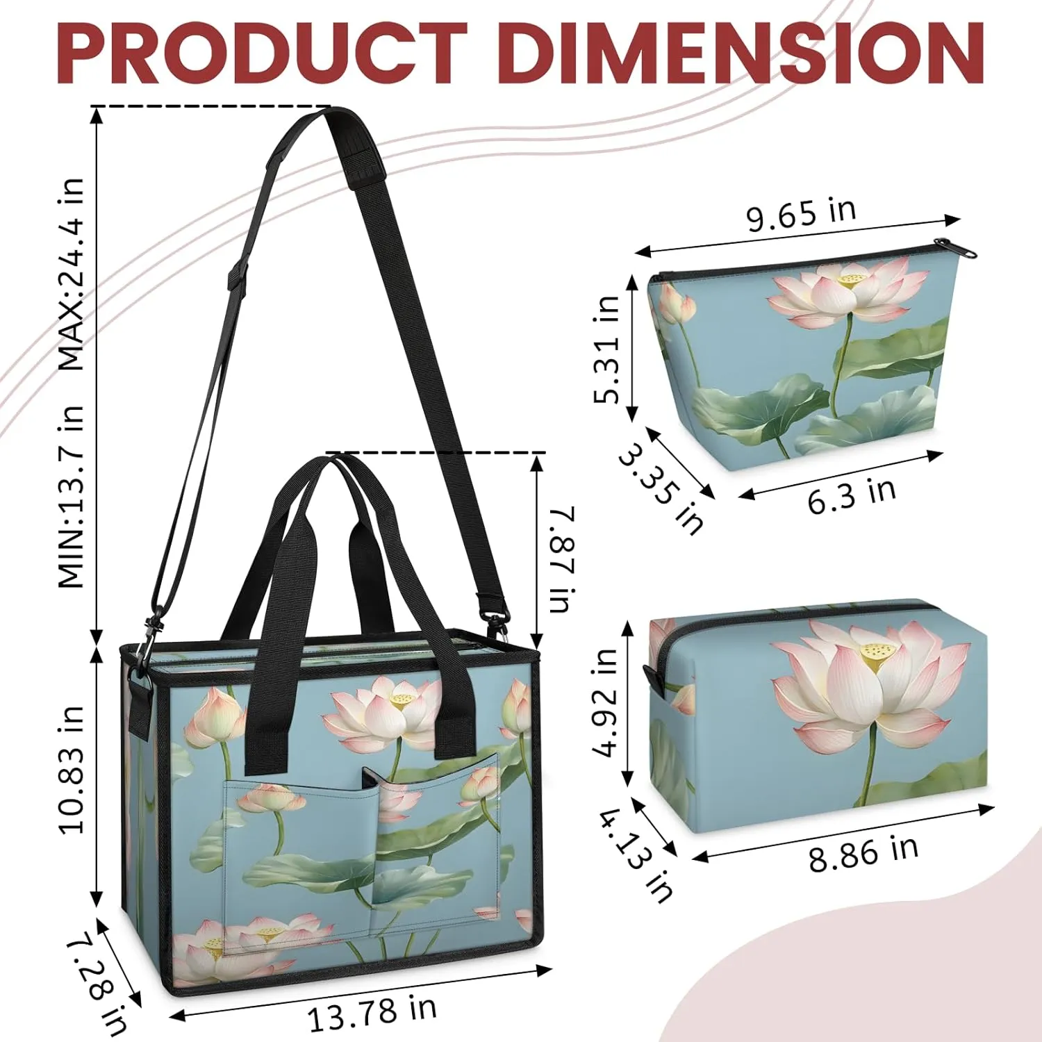 Tote Satchel Bag Set 3PCS for Women, Tote Briefcase Shoulder Handbag Purse Satchels