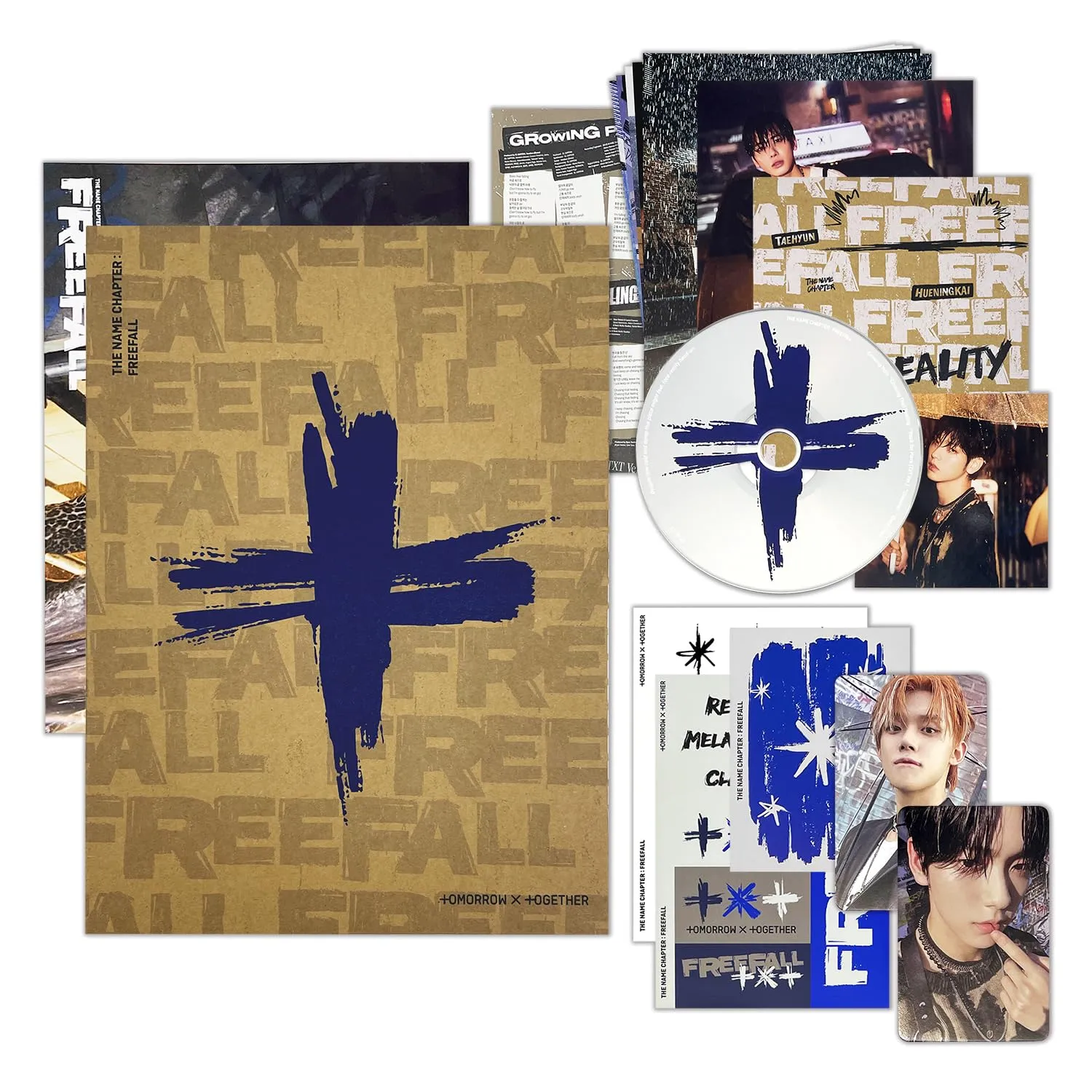 TXT The Name Chapter : FREEFALL REALITY Ver. Photobook Lyric Poster   Sticker   Poster   Mini Poster A&B   Post Card   Blue Spring Card   Photo Card   5 Extra Photocards
