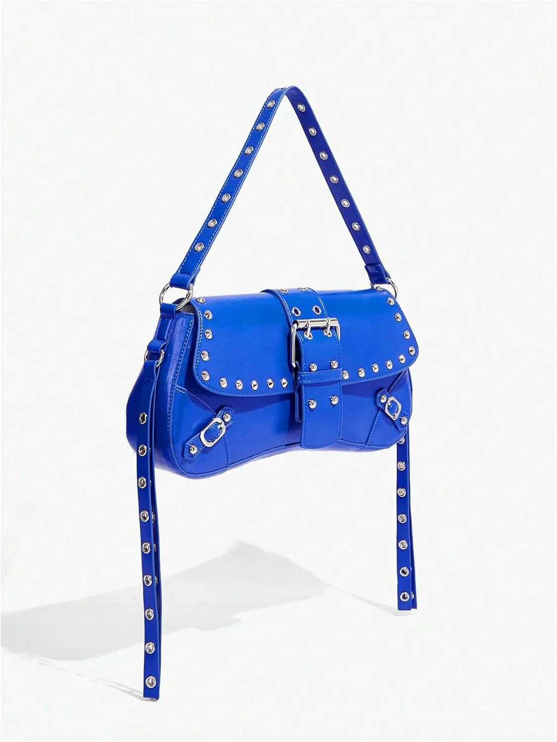 Verdusa Women's Shoulder Bag Y2K Handbag Cute Trendy Goth Studded Rivet Punk Purse