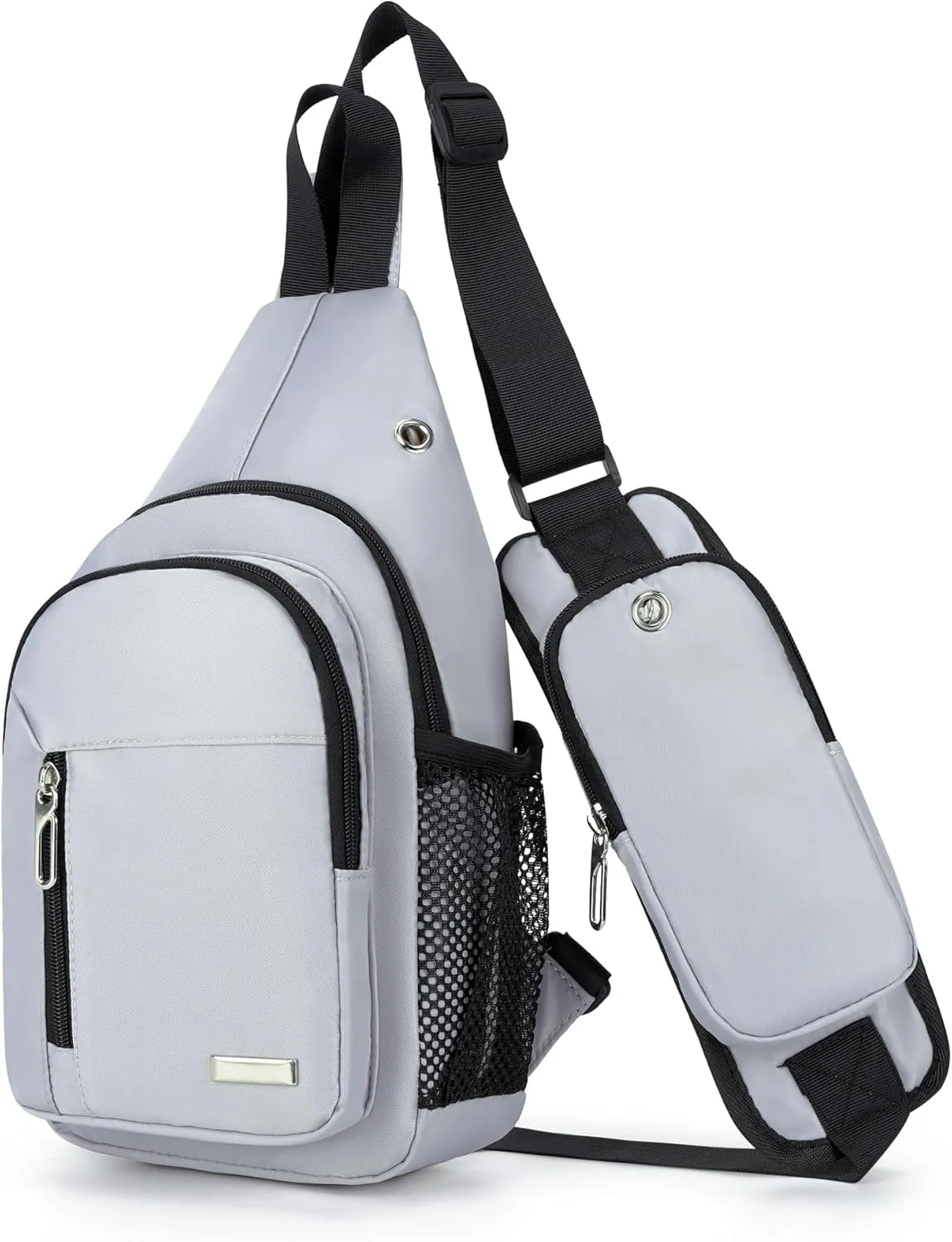 Waterproof Sling Bag Crossbody Backpack Unisex Chest Bags for Women Men Hiking Daypack Casual Lightweight Fanny Pack (grey)