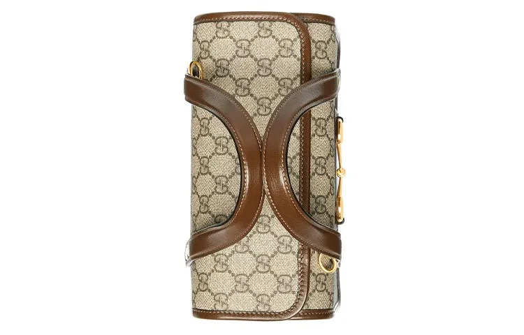 (WMNS) GUCCI Canvas Horsebit 1955 Old Flower Logo Single-Shoulder Bag Mini Brown